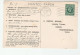 1935 BRIDGEND GB GV Stamps COVER Postcard METEOROLOGY Report WEATHER STATION Re THUNDERSTORM - Climate & Meteorology