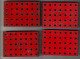 4 MECCANO Mounting Plates : 9 Cm X 6,2  X1,2 Cm  - Rood / Rot / Red / Rouge - Meccano