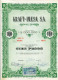 URUGUAY ACCIONES SHAREHOLDING TITRES N°10022 "KRAFT-IMESA S.A" YEAR 1951 100 PESOS WITH STAMPS TBE GECKO - Industrie