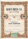 URUGUAY ACCIONES SHAREHOLDING TITRES N°52380 "KRAFT-IMESA S.A" YEAR 1954 1000 PESOS WITH STAMPS TBE GECKO - Industrie