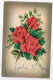 Fantaisie-Fleur(rose)-carte à Système Sur Petits Morceaux De Cartons Amovibles-Vive La St Georges--grains De Givre-n°682 - A Systèmes