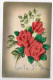 Fantaisie-Fleur(rose)-carte à Système Sur Petits Morceaux De Cartons Amovibles-Vive La St Georges--grains De Givre-n°682 - A Systèmes