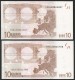 Lot 2 Concecutive Numbers Greece  "Y" 10  EURO GEM UNC! DUINSEBERG Signature!!  "Y"   Printer  N001G1 Extr.rare! - 10 Euro