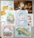 Cp Lot  7x Litho Illustrateur Fete Anniversaire Voeux Theme Chats Chaton Chat Cheminee Sapin Etc - Collections & Lots