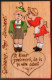 0170 Alte - Holz Holzbrandkarte Humor Cartoon Kunstpostkarte Künstlerkarte CP Wien Chemnitz 1939 - Sonstige & Ohne Zuordnung