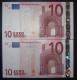 2x 10 EURO K007E4 Ireland  Same Code Trichet And Draghi Perfect UNC - 10 Euro