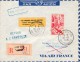 France-New Caledonie, Paris-Noumea 1949 Registered FFC / First Flight Cover "Air France" AF 14 - Airplanes