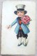 CPA Litho Illustrateur W.S.S.B. 9721 Attribué A CLAPSADDLE Garcon Marquis Elegant Chapeau Haut Lettre Bouquet Roses 1927 - Clapsaddle