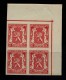 1936 Staatswappen Mi.N° 419 **ungezähnt(geschnitten) Als Viererblock=Bloc De Quatre Vom Eckrand = Absolut ** - 1929-1937 Heraldischer Löwe