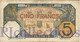 FRENCH WEST AFRICA 5 FRANCS 1932 PICK 5Bf F/VF - Westafrikanischer Staaten