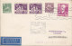 Sweden Luftpost Par Avion Label First Swedish Transatlantic Flight 1945 Cover Brief STOCKHOLM - NEW YORK Purple Retour - Lettres & Documents