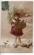 ENFANT . " BONNE ANNÉE " . FILLETTE ET PANIER DE FLEURS - Réf. N°8444 - - Portraits