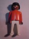 1 FIGURINE FIGURE DOLL PUPPET DUMMY TOY IMAGE POUPÉE - MAN RED PLAYMOBIL GEOBRA 1974 - Playmobil