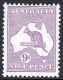 1932 Australia Roo / Kangaroo 9d Violet C Of A WMK Mint Hinged Off-Centre - Used Stamps