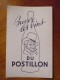 Buvard POSTILLON Buvez Les Vins Du Postillon. Etat TBon. Années 50. Dessin Tête De Cocher Dans Une Bouteille. Alcool - Liqueur & Bière