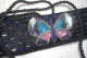 CEINTURE BRODEE VELOURS NOIR PERLES Et PAILLETTES PAPILLON SATIN - Ceintures & Boucles