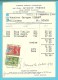 479+ Fiscalezegel Op Kaart Met Stempel BRUSSEL, Firmaperforatie (perfin) "M.F." Fabrique D'etiquettes Lithogaphie MYNCKE - 1934-51