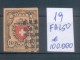 FALSCH FALKST FALSO - SUISSE YVERT NR. 19 OBLITERE  - FAKE OF FOURNIER - 1843-1852 Kantonalmarken Und Bundesmarken