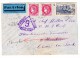 China Luftpost Brief Aus Frankreich  Nach Hankou Weitergeleitet Nach Shanghai Hong-Kong Zensur Transit Und AK Stempeln - 1912-1949 République