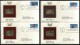 USA 1986 Antarctica Polar Explorers Famous People Set Of 4 Gold Replicas Cover Sc 2220-23 # 038 - Poolreizigers & Beroemdheden