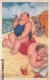 LOT DE 6 CPA : GROSSE FEMME EN MAILLOT DE BAIN A LA PLAGE HUMOUR COUPLE CARICATURE OBESE FANTAISIE - Humour