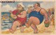 Delcampe - LOT DE 6 CPA : GROSSE FEMME EN MAILLOT DE BAIN A LA PLAGE HUMOUR COUPLE CARICATURE OBESE FANTAISIE - Humour