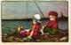Delcampe - 8 Postcards 1926-1930 (voyagé)  Illustrator ART  Signed  A. Bertiglia  Wedding Good Bye  Fishing Humor  Love Train Litho - Bertiglia, A.