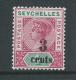 Seychelles 1893 Queen Victoria 3 Cent Surcharge Fresh MLH - Seychelles (...-1976)