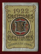 PORTUGAL - IRIS - COMPANHIA DE SEGUROS - CALENDARIO BRINDE - 1922 OLD ADVERTISING CALENDAR - Small : 1921-40