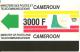CARTE PISTE MAGNETIQUE-CAMEROUN-3000F-V°3 Traits En Bas ROUGE -TBE - Camerún