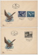 **Österreich Austria 1950/53 ANK 967-73 Mi 955-56, 968x, 984-87 (2 Scans) Vögel Birds Flugpost - FDC