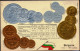 COIN CARDS-EMBOSSED METALLIC COLORS-BULGARIA- SCARCE-CC-08 - Monnaies (représentations)