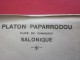 1923 Lettre A En Tête Platon Paparrodou SALONIQUE GREECE + VIGNETTE 14 Sept 1930 Saloniker Mustemesse Inter érinnophilie - Briefe U. Dokumente