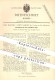 Original Pantent - Carl Hartlieb In Porto Alegre , Brasilien , 1884 , Blasinstrument Mit Zungen , Trompete , Trumpet - Instruments De Musique