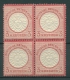 DR 1872 Brustschild 25 Viererblock Postfrisch, Befund Sommer - Unused Stamps