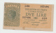 Italy 2 Lire 1944 VF+ Pick 30a  30 A - Italia – 2 Lire