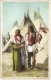 White And Yellow Cow And His Wife Singing Bird Gros Ventre - Native Americans Colour Postcard Unused - America