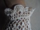 Ancienne Paire De Gants En Coton Pour Femme Fait Main - Dentelles Et Tissus