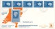 3 Philato FDC´s Met Strippen Van 5: W40, W42 En W43 - Blanco / Open Klep - FDC