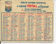 AUTOMOBILE  HUILE TOTAL  PETIT CALENDRIER ANNEE 1962  100 X 80 Mm - Grand Format : 1961-70