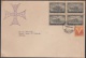 1944-FDC-4 CUBA. REPUBLICA. 1944. DESCUBRIMIENTO DE AMERICA. CRISTOBAL COLON. COLUMBUS. BLOCK 4. PLATE NUMBER. COMPLETE - Ongebruikt