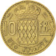 Monnaie, Monaco, Rainier III, 10 Francs, 1951, TTB, Aluminum-Bronze, KM:130 - 1949-1956 Franchi Antichi