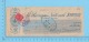 Sherbrooke  Quebec Canada 1922  Cheque ( $50.00, "Banque Nationale"  Stamp Scott # 106  )  SCANS - Cheques & Traveler's Cheques