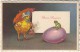 Buona Pasqua Happy Easter, Colombo Aritst Signed, Frog Chick With Umbrella Egg, C1930s Vintage Postcard - Colombo, E.