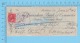 Marbleton, Quebec Canada  Cheque, 1917 ( $5.00, Walter Ouglned Pour Dinde, Eastern Town Ships Bank  Stamp #106)  2 SCANS - Cheques & Traveler's Cheques