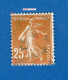 * 1927 / 1931  N° 235   TYPE  SEMEUSE FOND PLEIN   OBLITÉRÉ DOS CHARNIÈRE  TB - Oblitérés