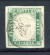 Sardegna 1855 SA N. 13d, C. 5 Verde Smeraldo (Novi 30 Gen) Margini Eccezionali (Biondi) Cat.€ 750 - Sardegna