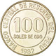 Monnaie, Pérou, 100 Soles, 1982, SPL, Copper-nickel, KM:283 - Pérou