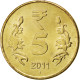 Monnaie, INDIA-REPUBLIC, 5 Rupees, 2011, SPL, Nickel-brass, KM:399.2 - Inde