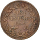 Monnaie, Monaco, Honore V, 5 Centimes, Cinq, 1837, Monaco, TTB, Cast Brass - Charles III.